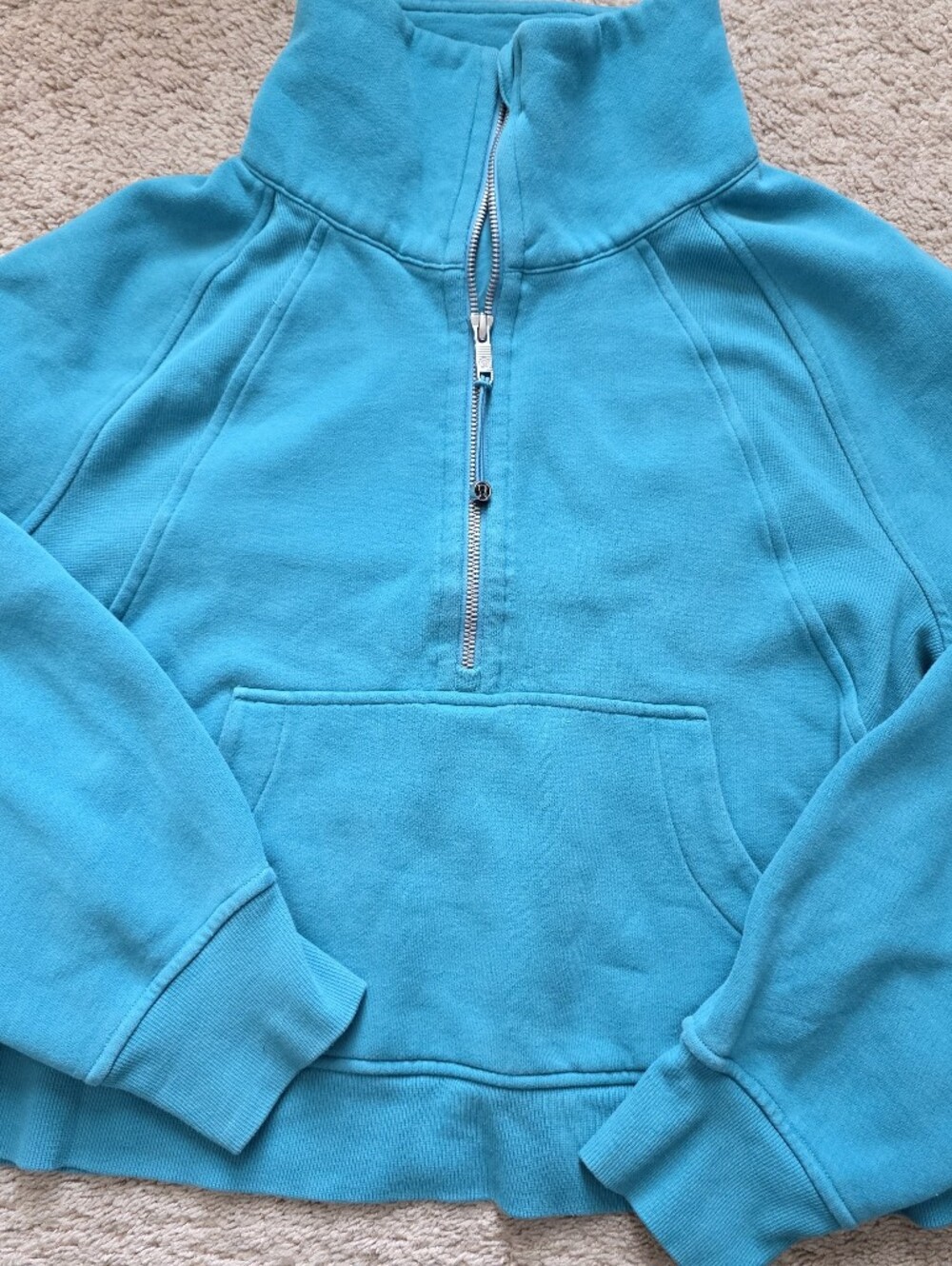 Lululemon Scuba Oversized Funnel Neck Half Zip Oceanic Blue M/L - Picture 1 of 4